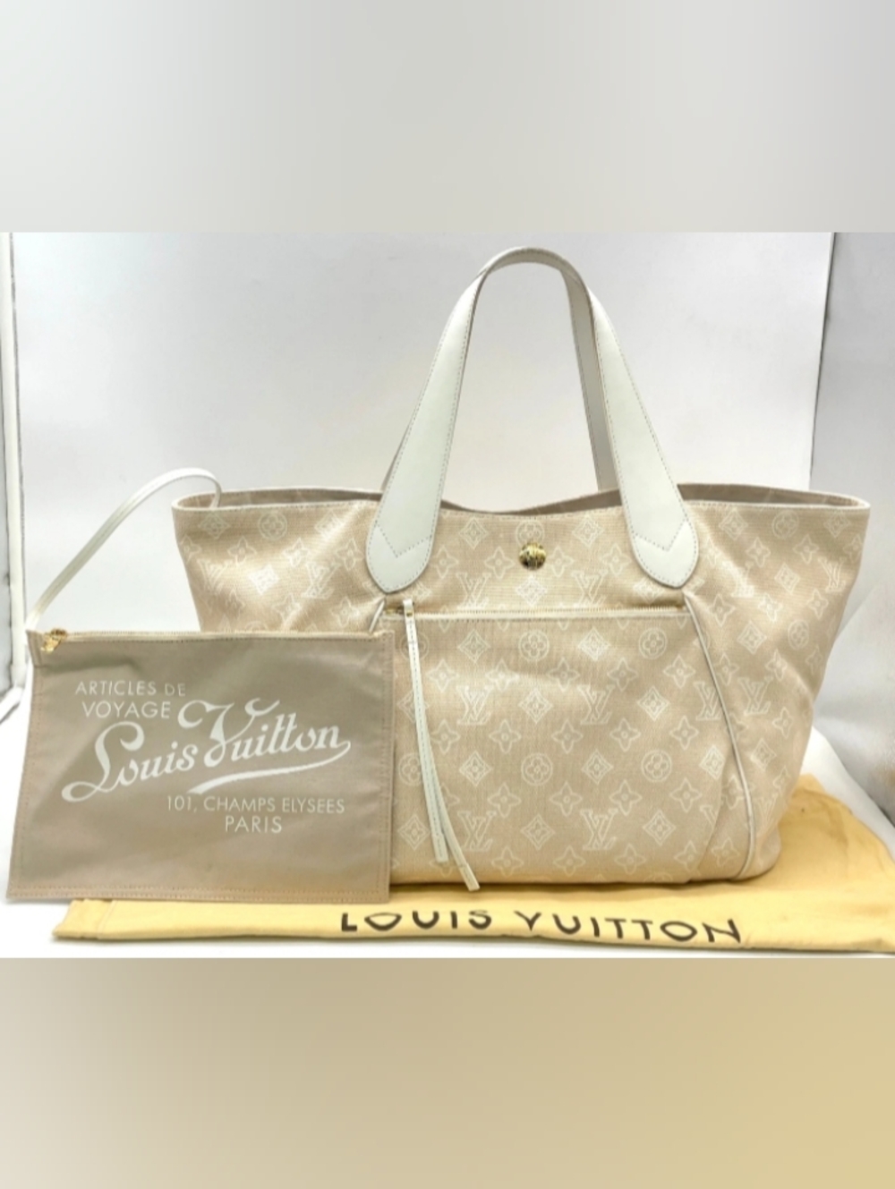 SALE! Louis Vuitton Beach Line Cabay Panema GM Monogram Canvas Bag W/DB & Pouch